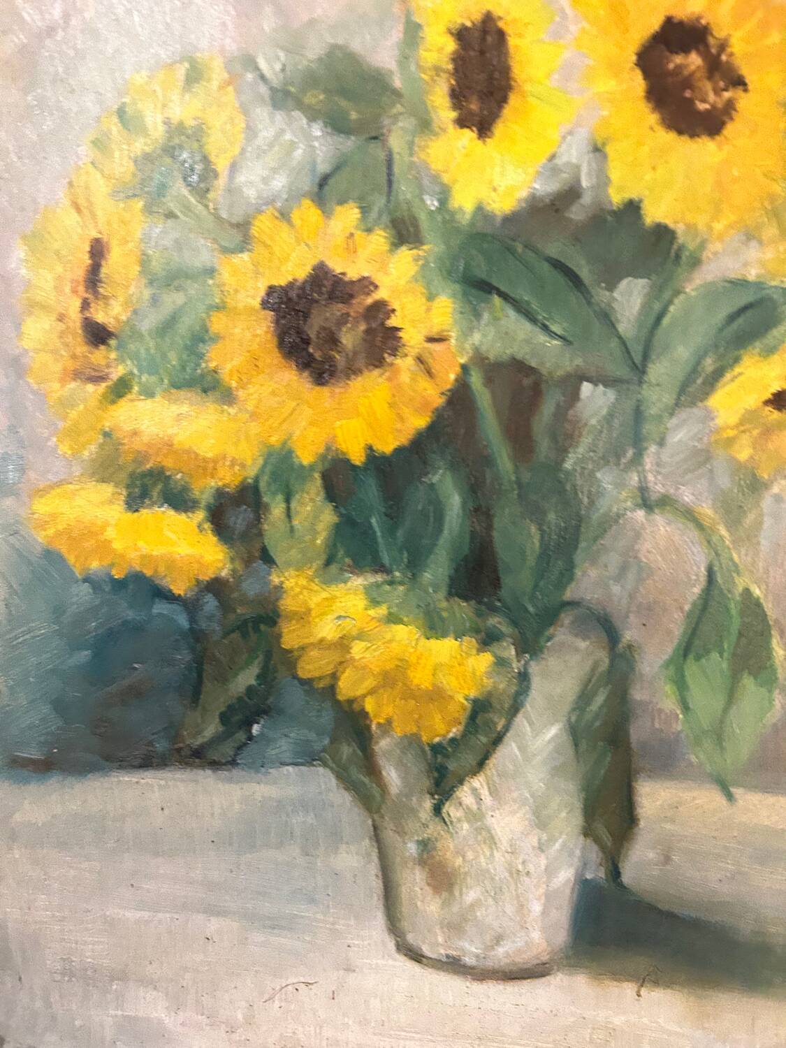 Painting on wood panel: still life