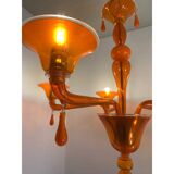 Orange Translucent Glass Chandelier, Contemporary Design