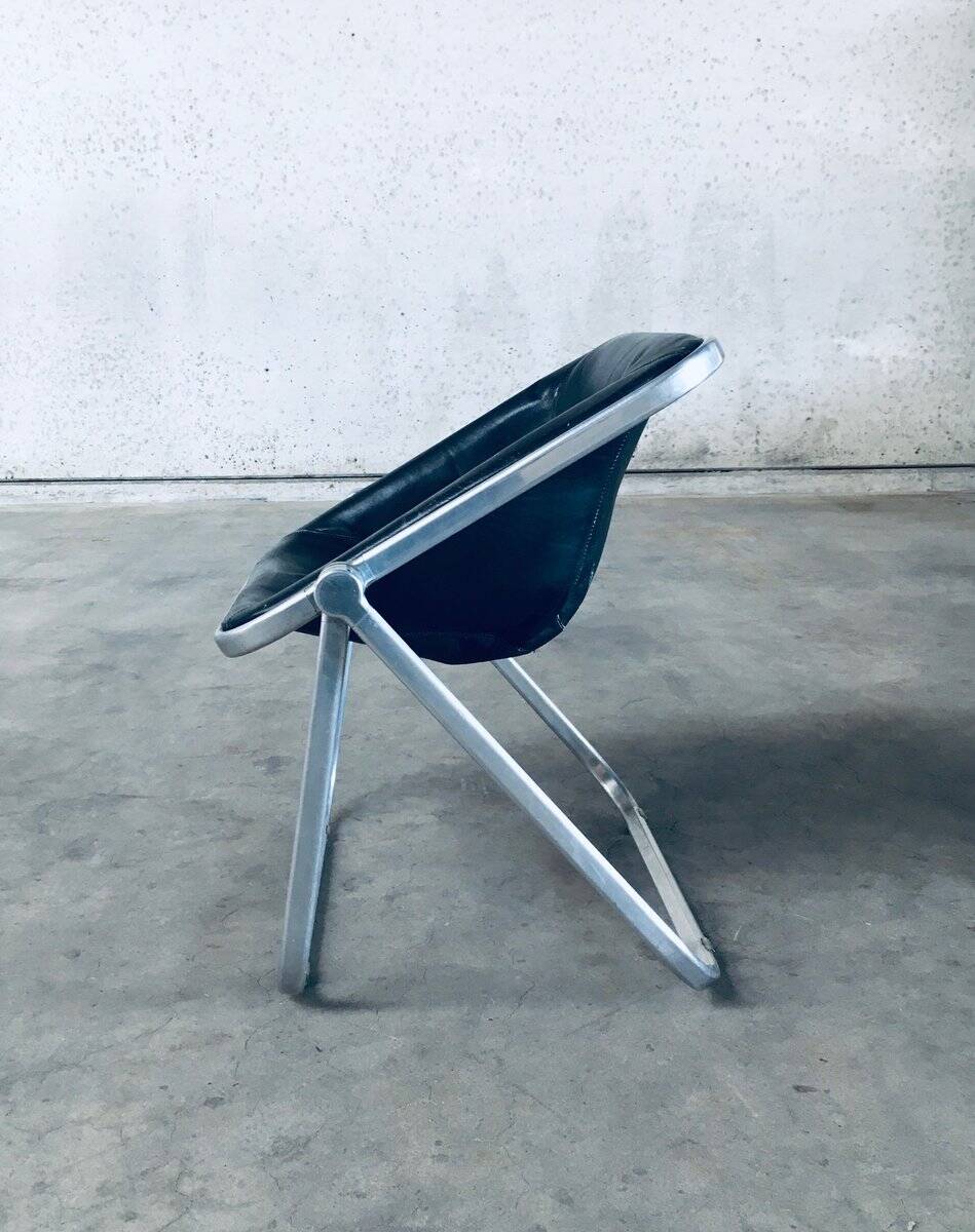 Plona Leather Side Chair by Giancarlo Piretti for Castelli, 1970s