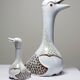 Vintage 1980s duo carafe and miniature bottle Haviland Castel after Sandoz for Chabot.