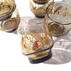 6 vintage Arcoroc smoked glasses with a pattern of ears of wheat