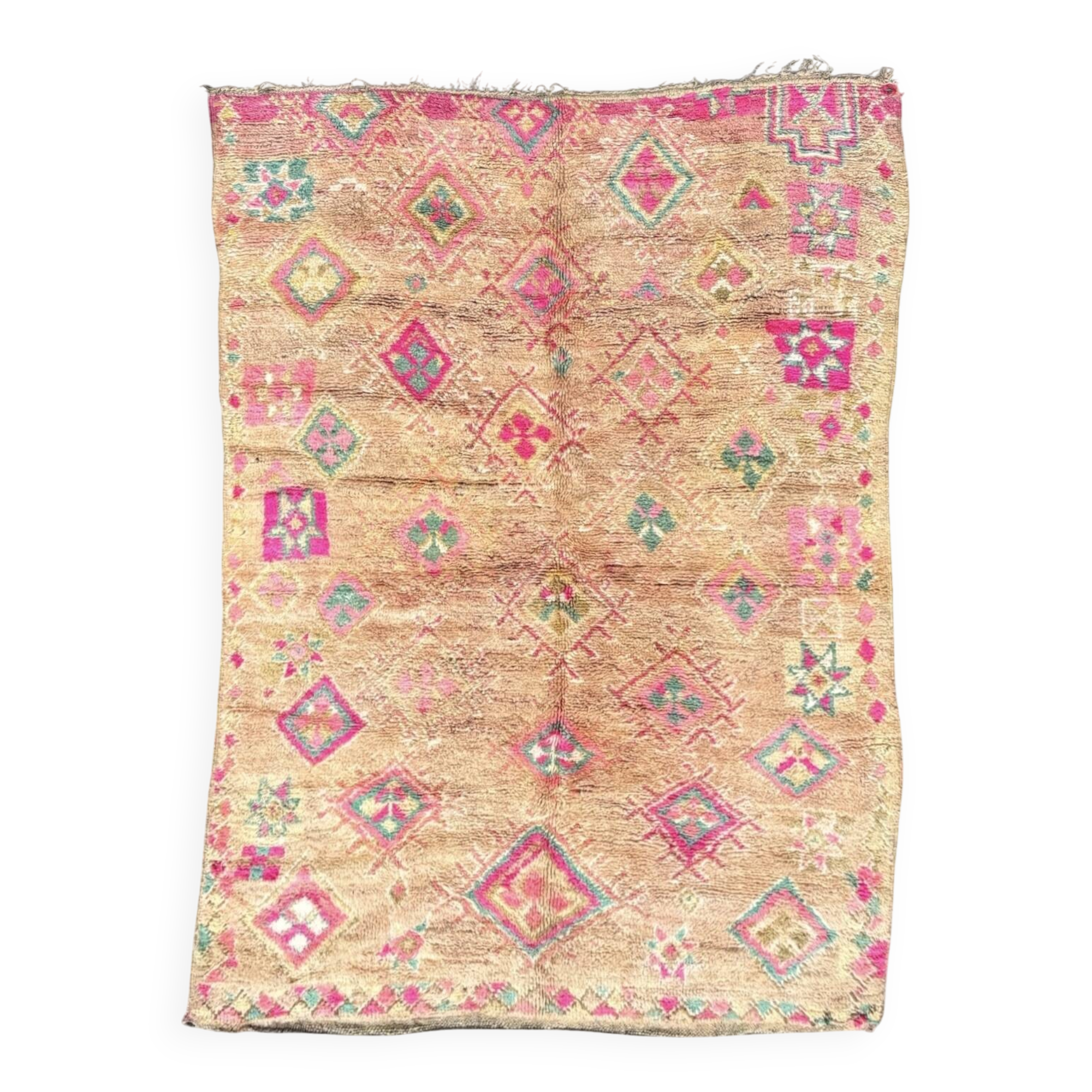 Bohemian Vintage Moroccan Rug from the Boujad region