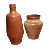 Duo bottle and vase in sandstone
