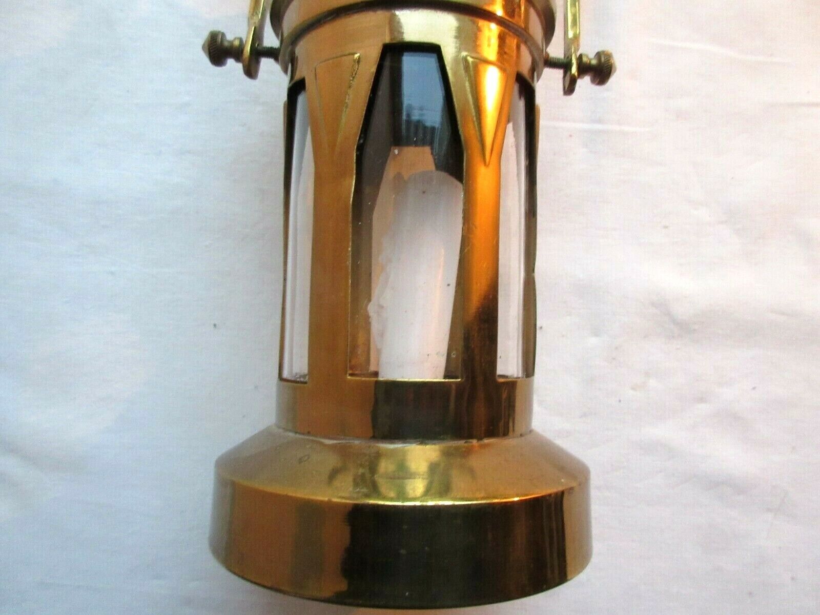 Art Deco religious object, Old procession lantern, glass and gilded brass