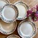 Set of 6 old flat plates model Cécile de HBCM