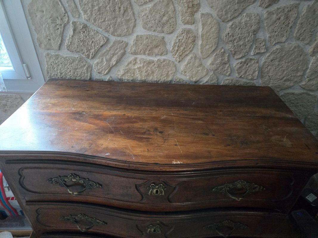 Antique Louis XV style commode – solid walnut