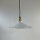 Antique lace-work pendant light in vintage opal, 24.5 cm