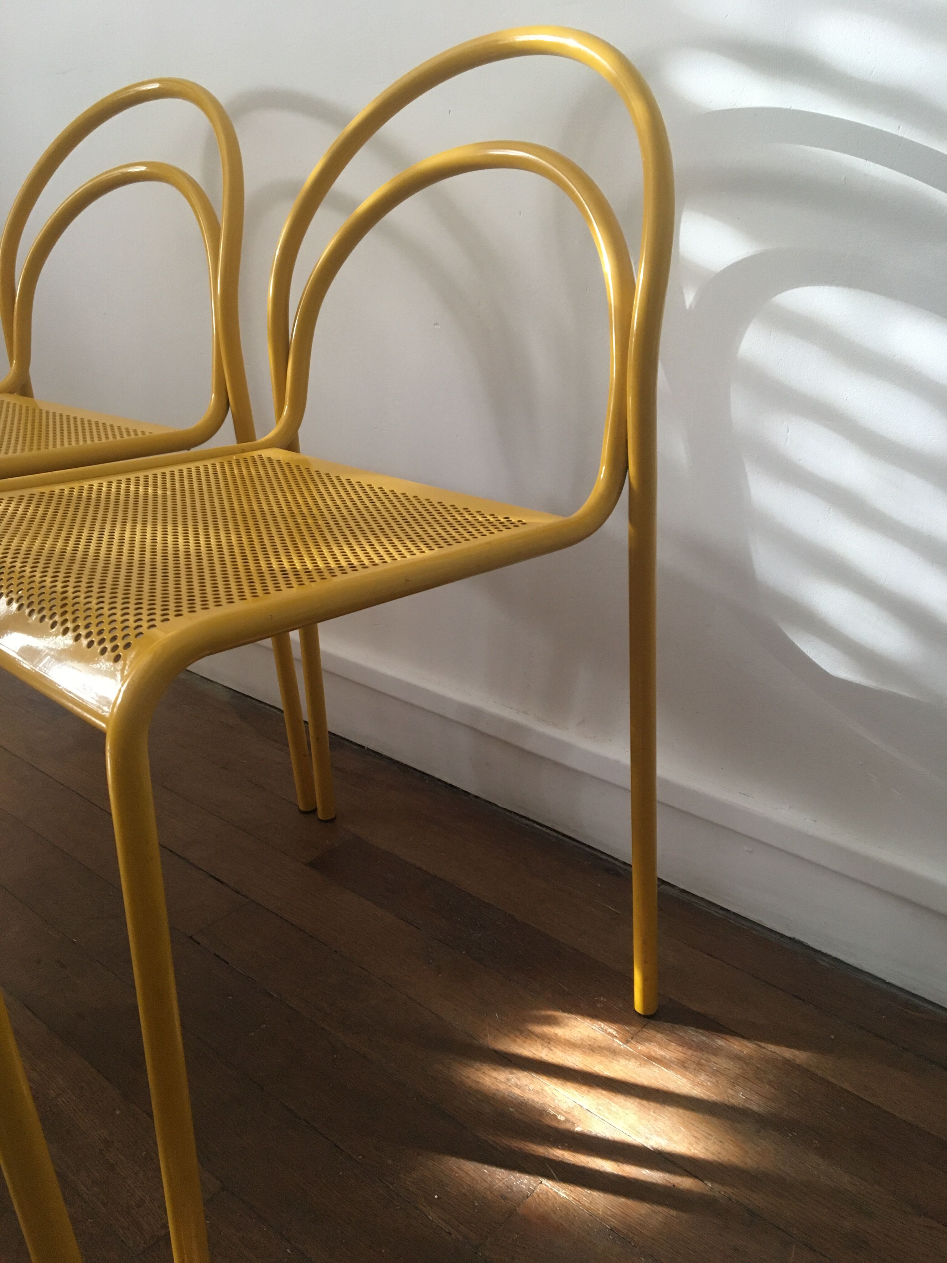 4 vintage metal chairs 1980