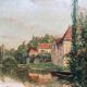 Charles ripault, active early 20th century. la roche-posay. oil/cardboard.
