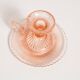 Pale pink glass candlestick mid-century, Europe, 1960s