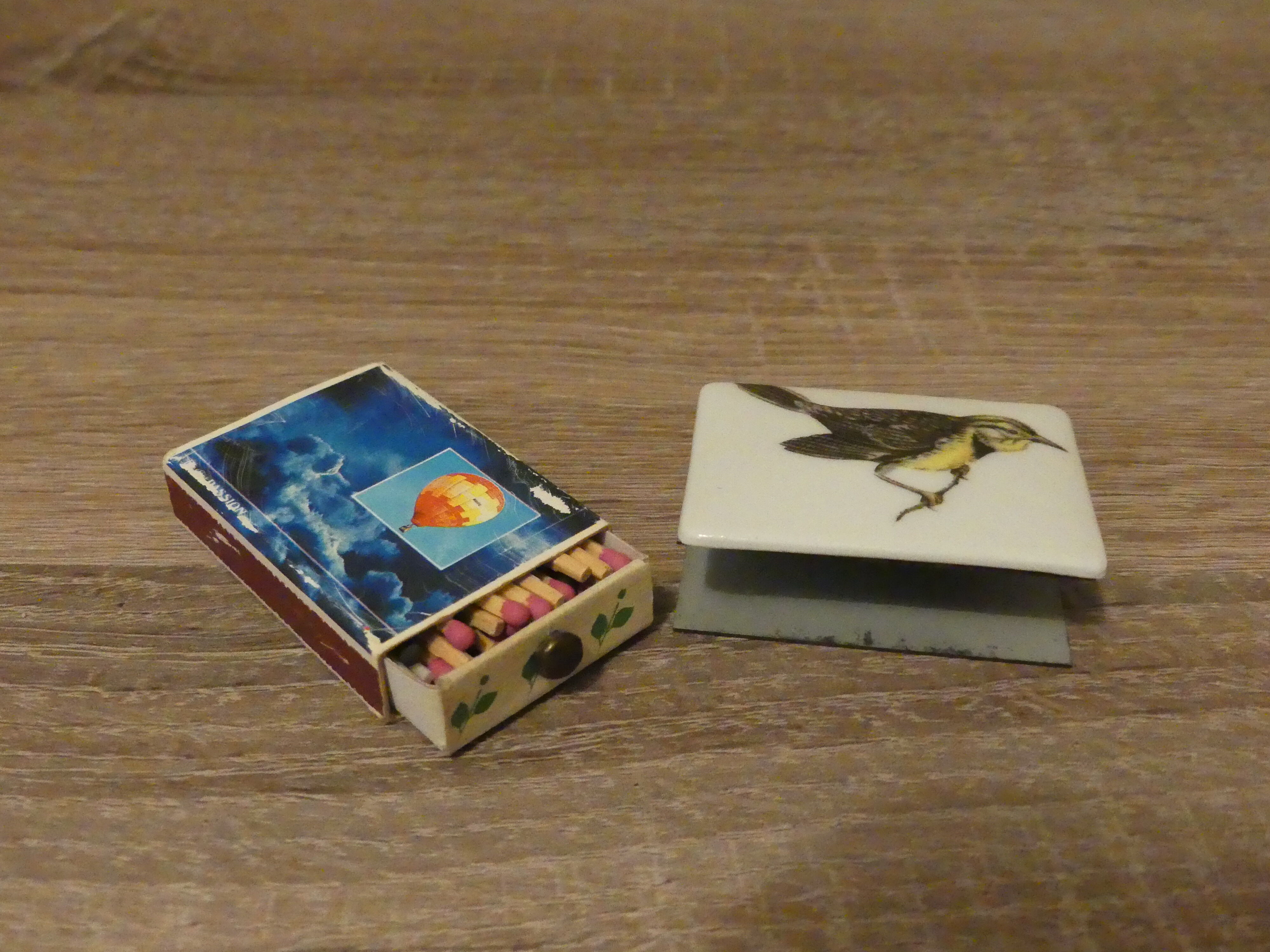 Case with porcelain matchbox