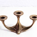 Brutalist bronze candle holder