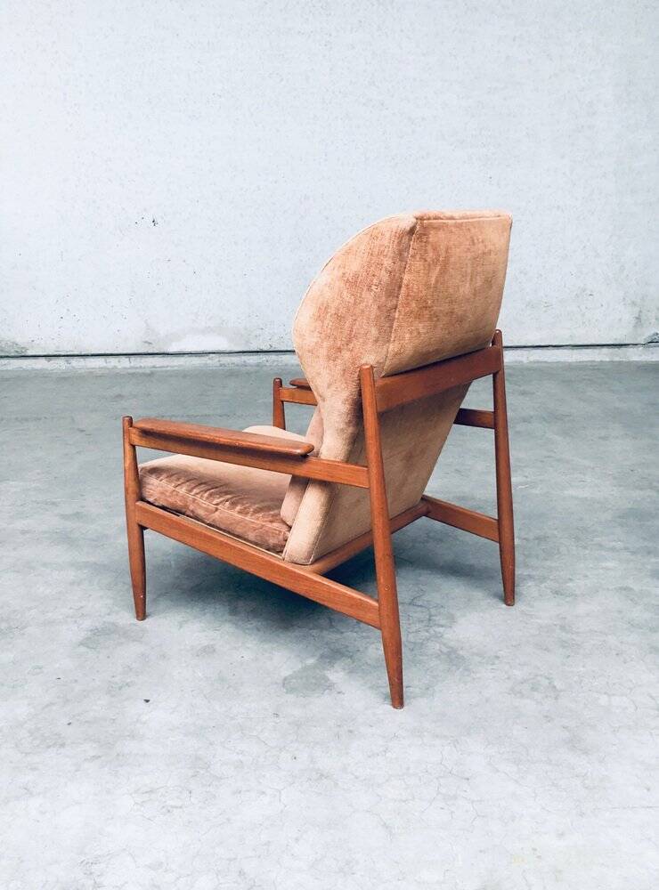 Set of Mid-Century Scandinavian Wingback Armchairs, Denmark, 1960s