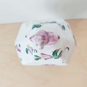 Vase décor fleurs peints à la main