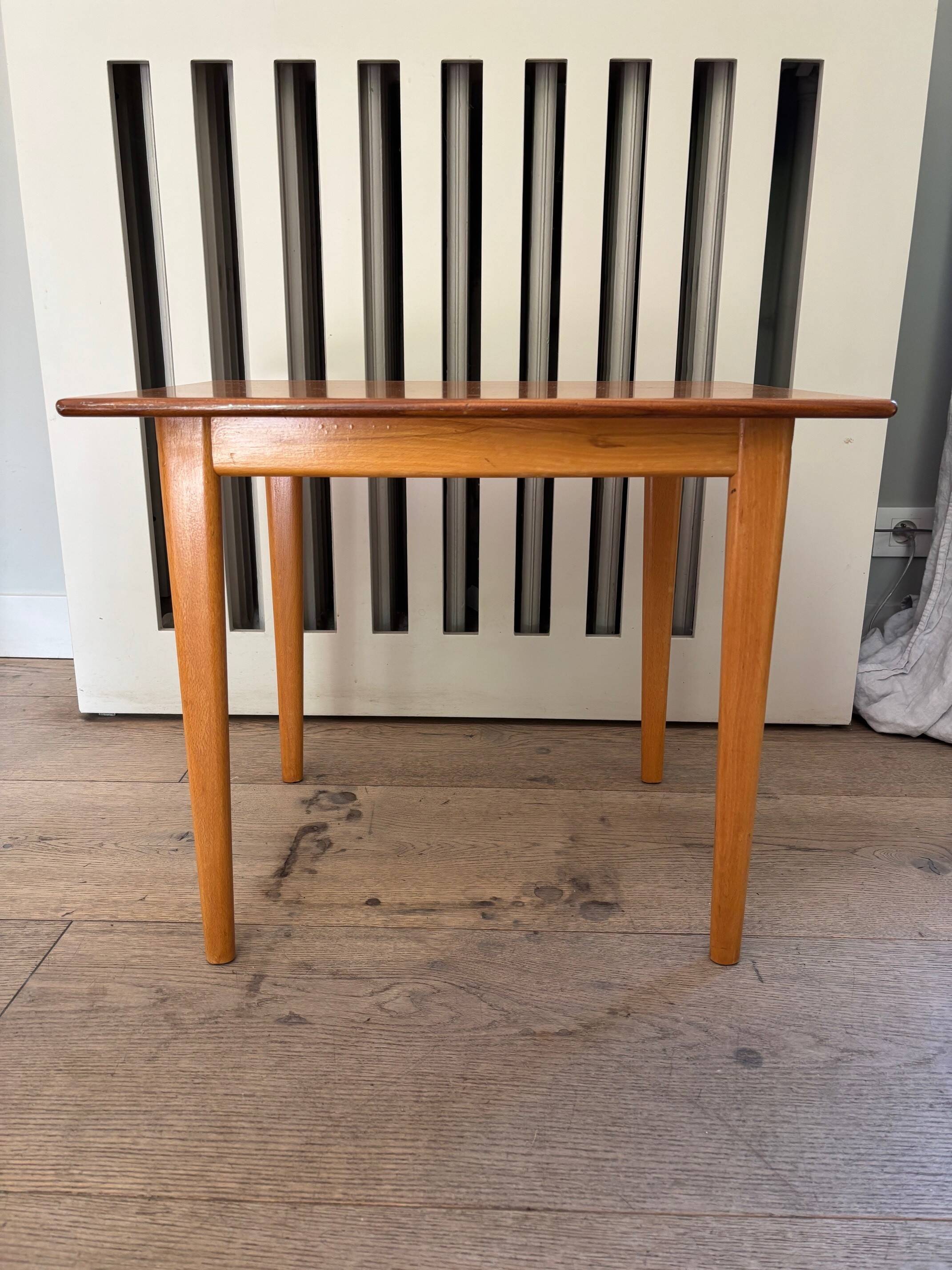 Small teak and beech table - Sweden 1970s