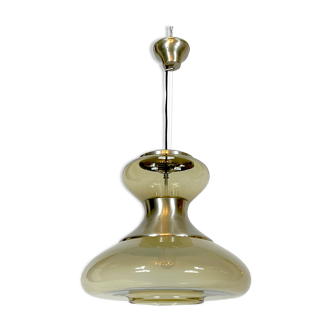 Stilux Milano, large metal and murano glass chandelier from 60s