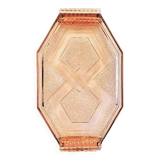 Large antique Art Deco pink glass dish