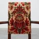 Antique oak Louis XIII style chair with floral upholstery, France ca. 1890
