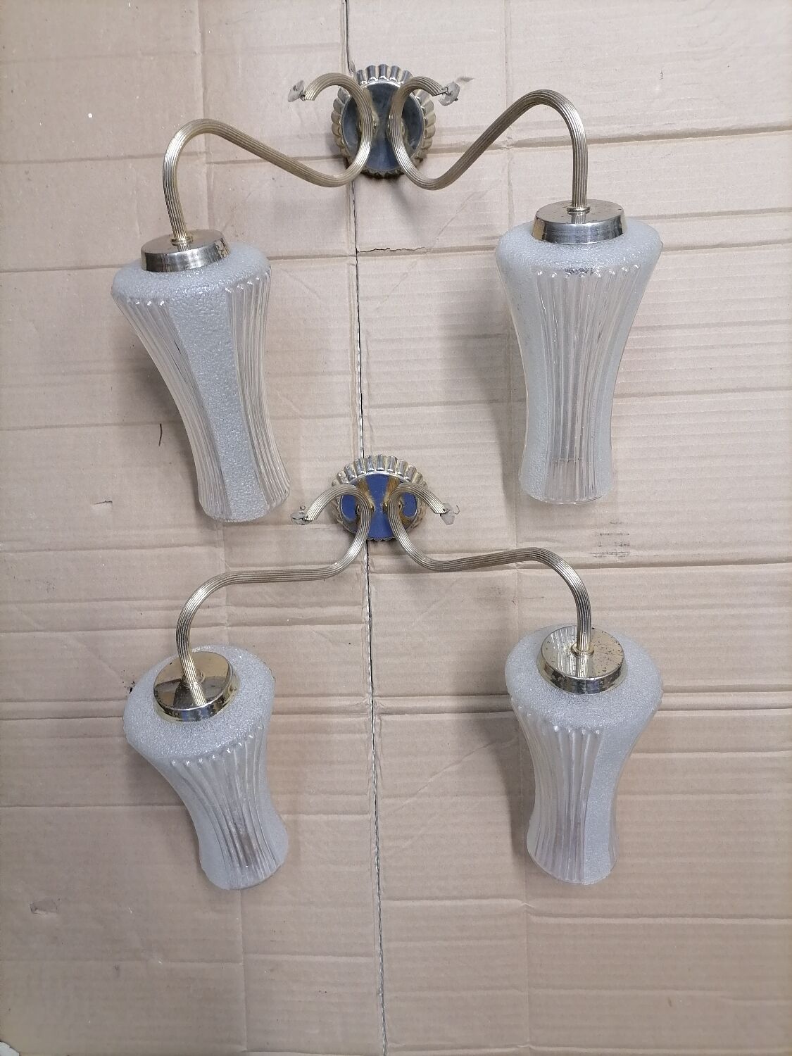 Pair of brass wall lights