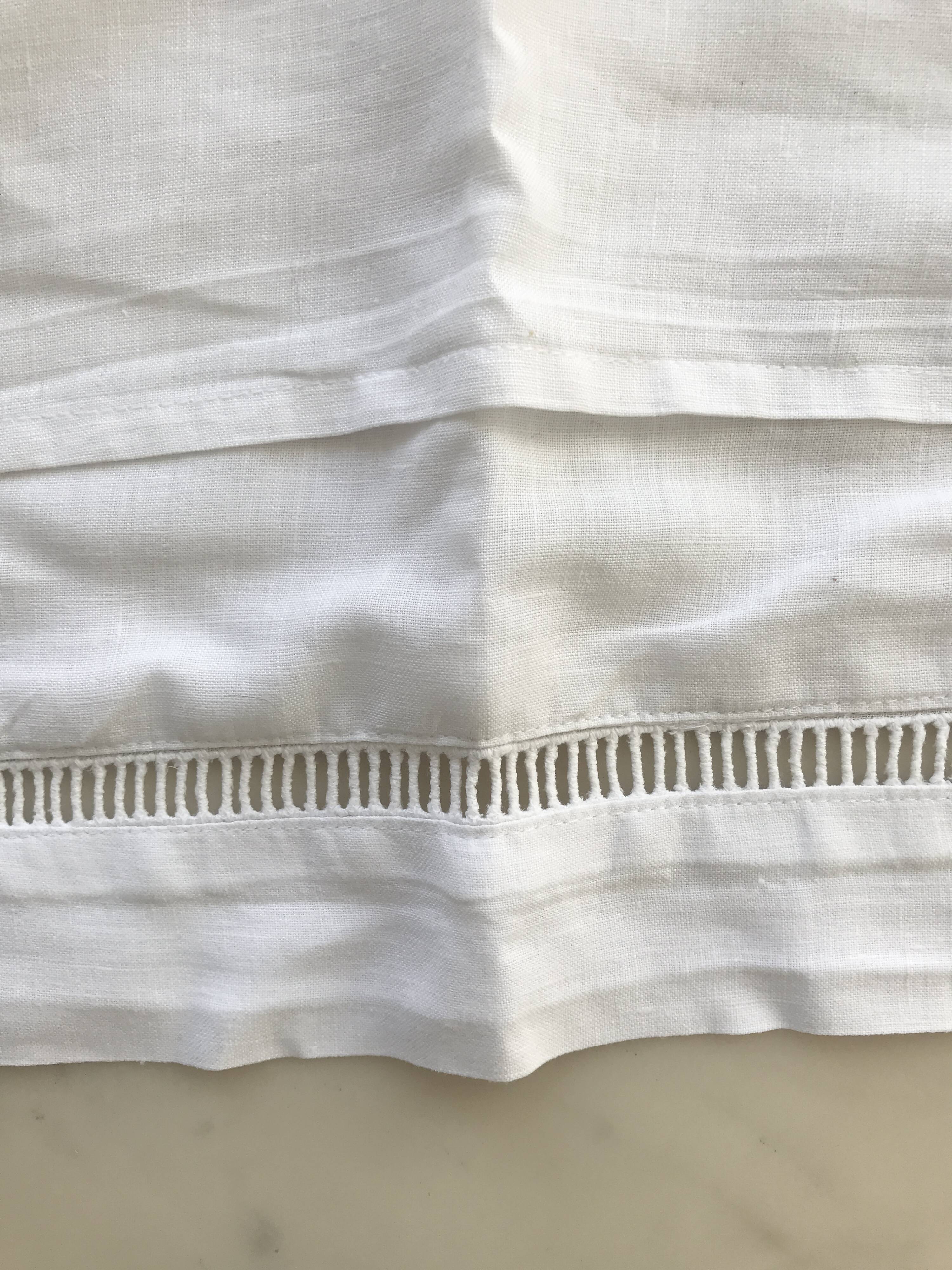 Duo of openwork linen pillowcases