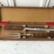 Duo of meat cutlery in solid wood 50s