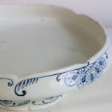 Flat on piedouche, compotier, iron earth, Onnaing earthenware, Palma model, 1890