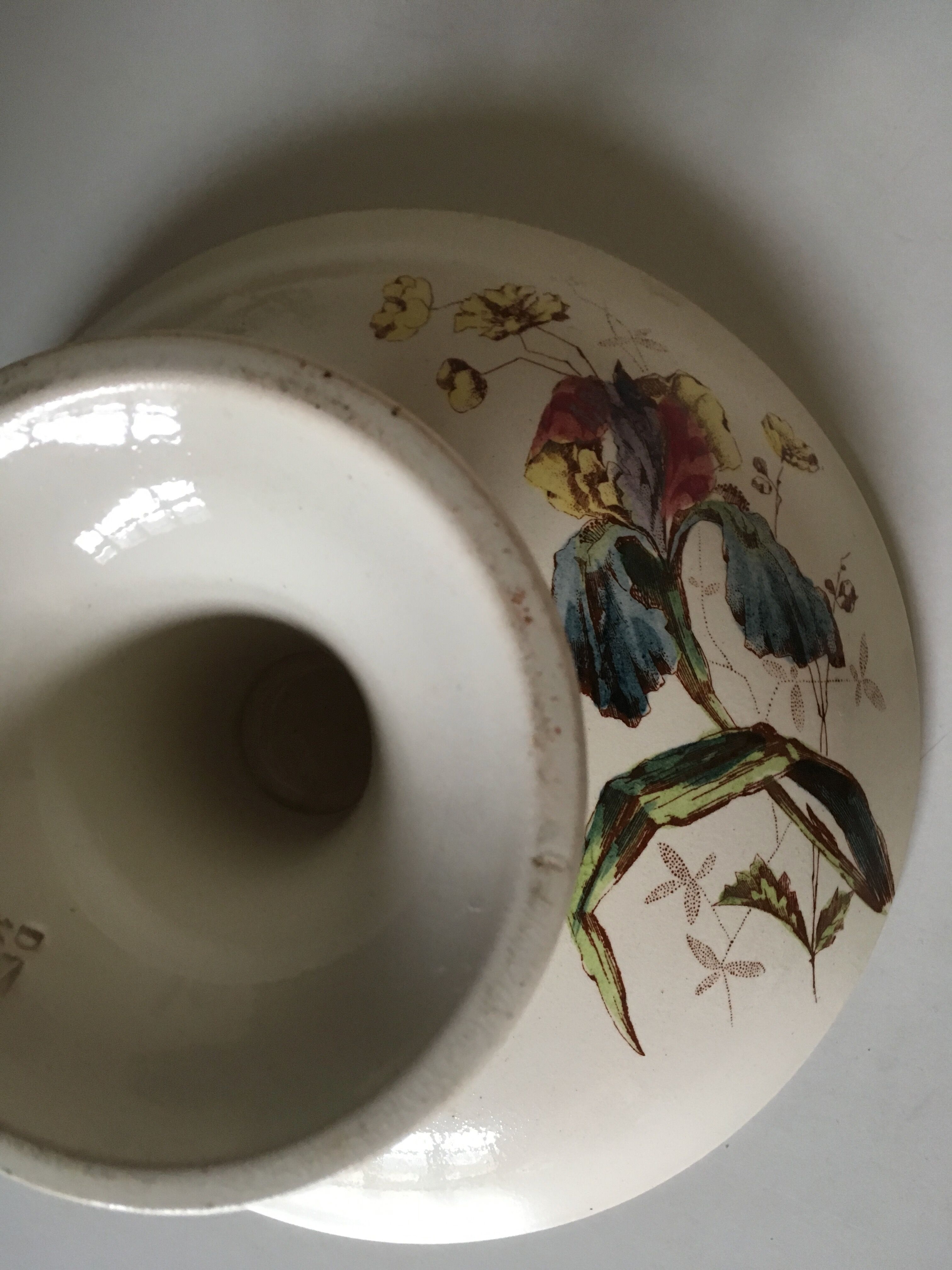 19th iron earth gateling plates, flowers and birds.