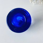 Bougeoir en verre bleu Kosta Boba