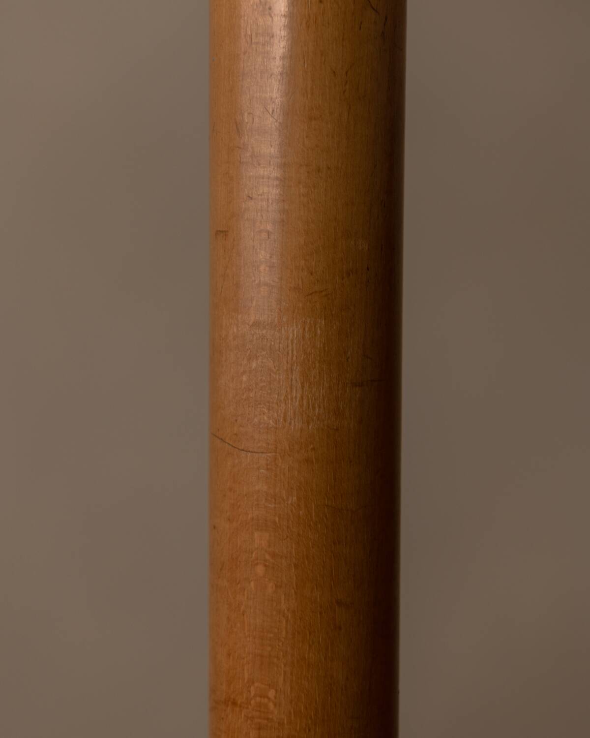 Vintage Scandinavian pine floor lamp with fabric shade