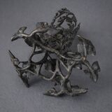 Antique Art Nouveau vase in crystal and patinated bronze – circa 1895–1910