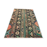 Distressed Turkish Rug 107x69 cm Vintage Shabby, Runner, Green, Brown Small