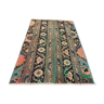 Distressed Turkish Rug 107x69 cm Vintage Shabby, Runner, Green, Brown Small