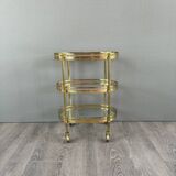 Table, Rolling Bar, Gilded Brass Serving Trolley, 1960s, 20th Century