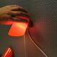 A set of "Nathue" wall lamps (meaning night cap) in a retro red colour, 1970s Denmark.