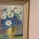 Mid-Century Oil on Panel “ Vase” by Sascher, Signed, Vintage & Framed 17 × 22cm