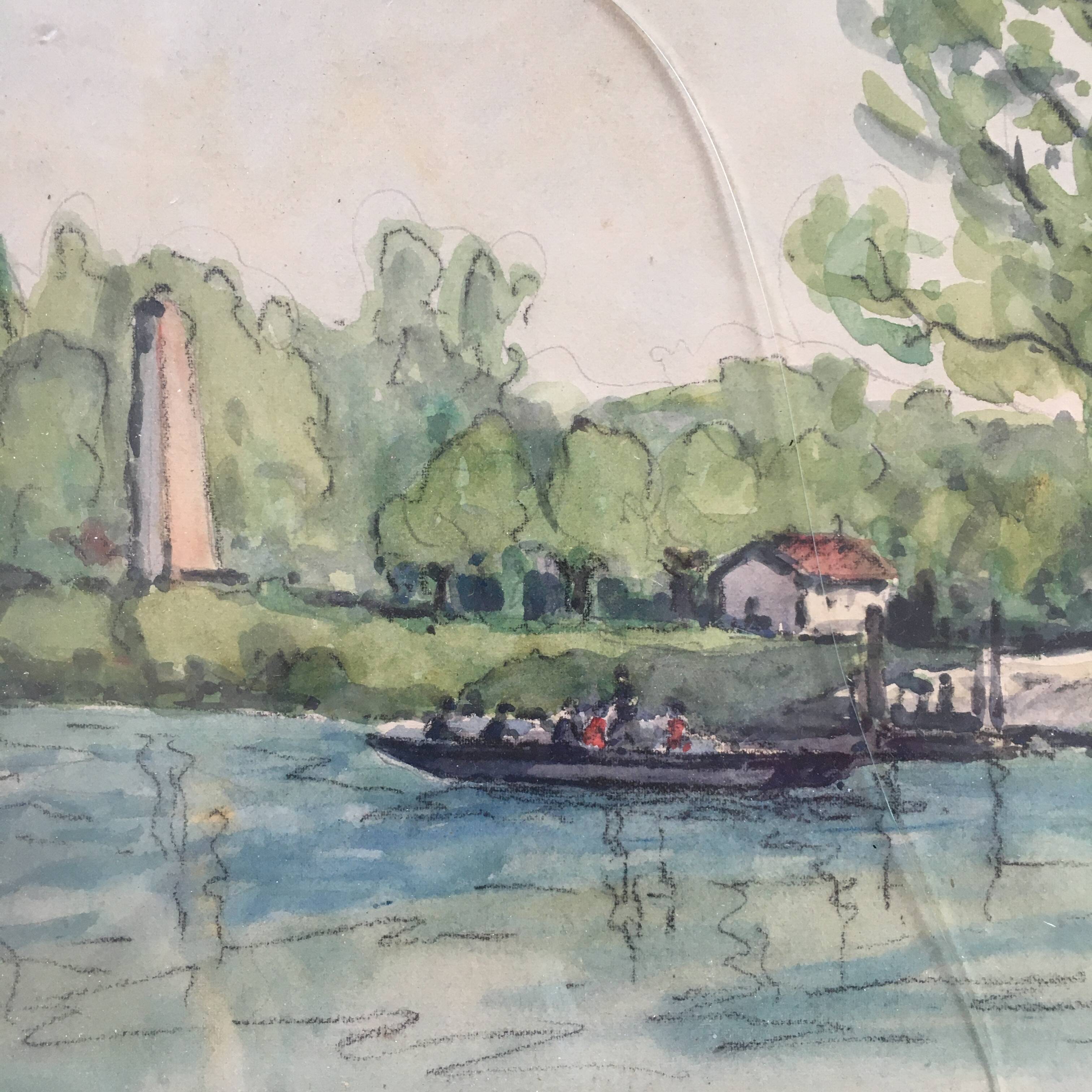Aquarelle signée M.Aubert 1944