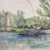 Watercolor signed M.Aubert 1944