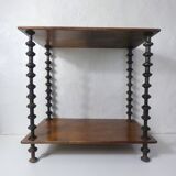 Antique wooden shelf with DMC spools – Industrial sideboard