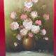 Vase au bouquet, signature à identifier, huile sur toile