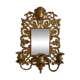 Bevelled mirror wall sconce in gilded bronze with 3 candle holders.