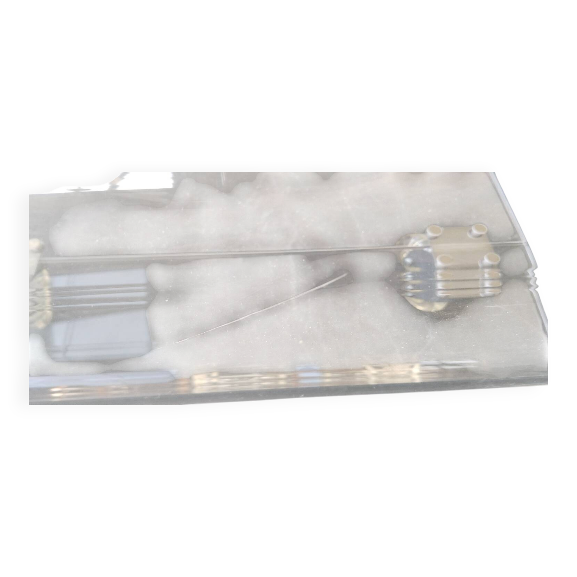 Plexiglas coffee table on wheels