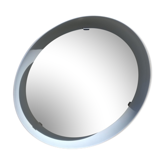 Miroir rond rétro éclairant des années 70 - 50cm