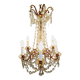6 Light Bronze And Crystal Chandelier