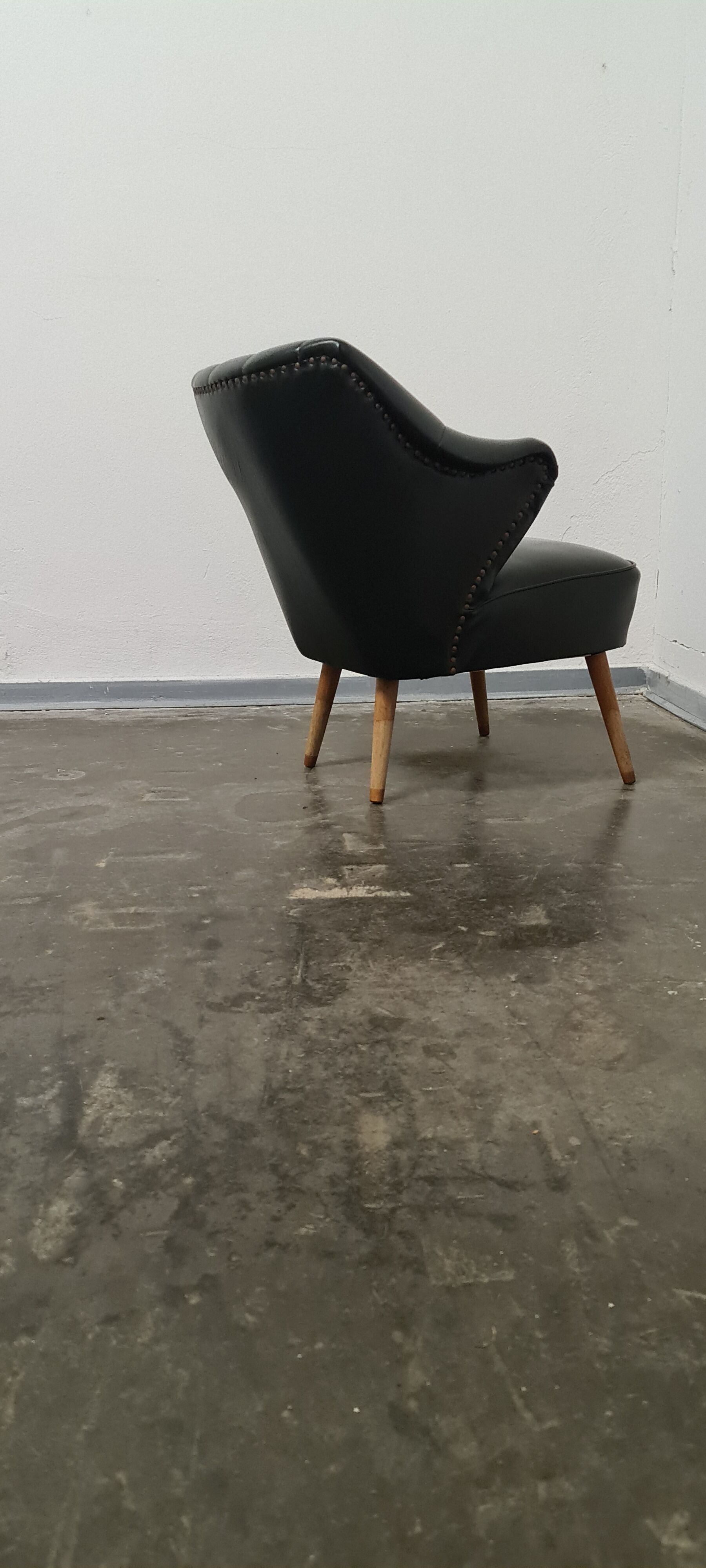Vintage black skai cocktail chair