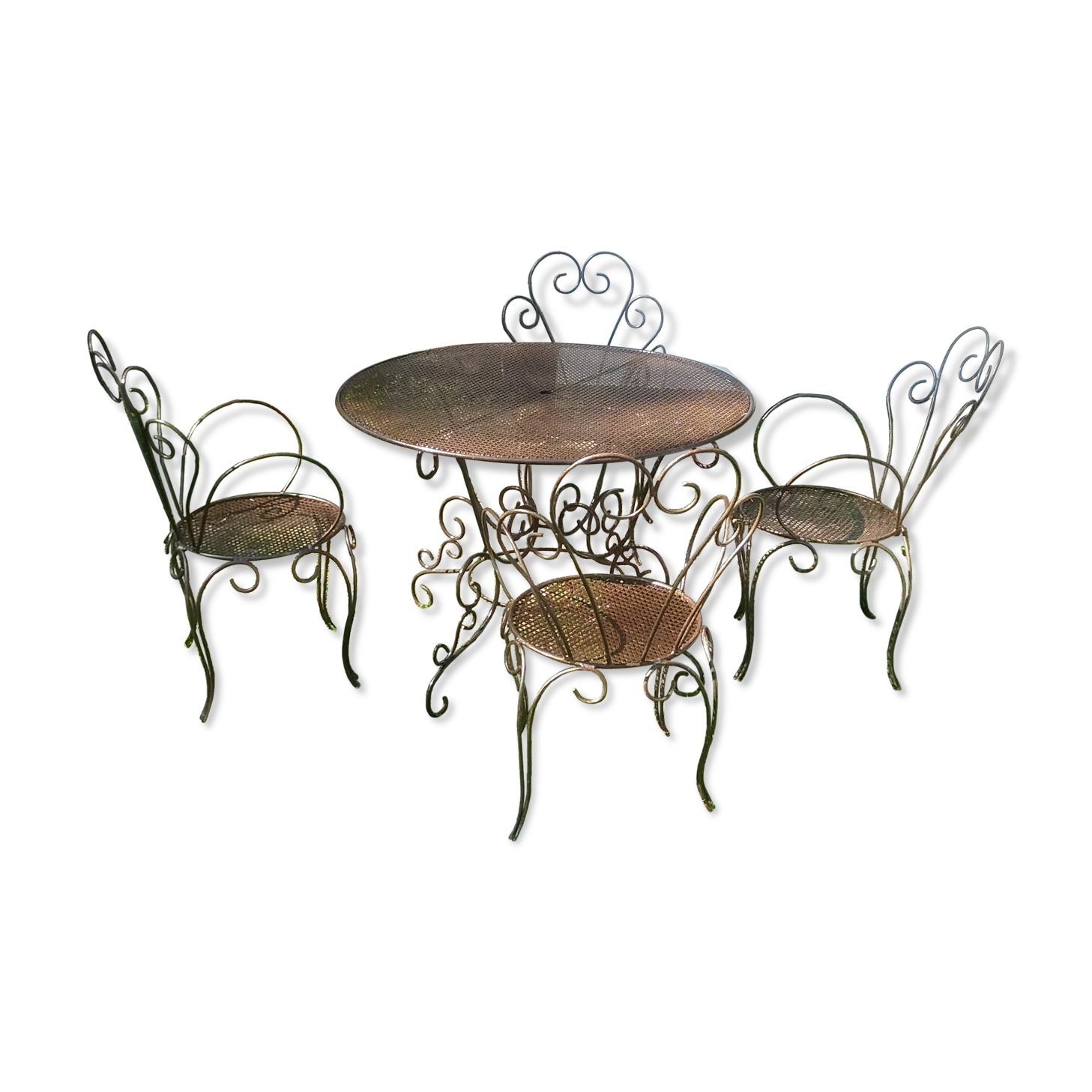 Wrought iron garden furniture