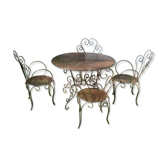 Wrought iron garden furniture