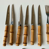 Vintage bamboo cutlery set