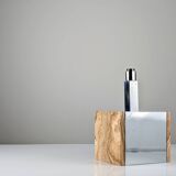 Travertine Marble and Chrome Table Lamp, 1960s