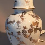 Fine porcelain lamp gilded with gold by Laure Selignac, Paris.