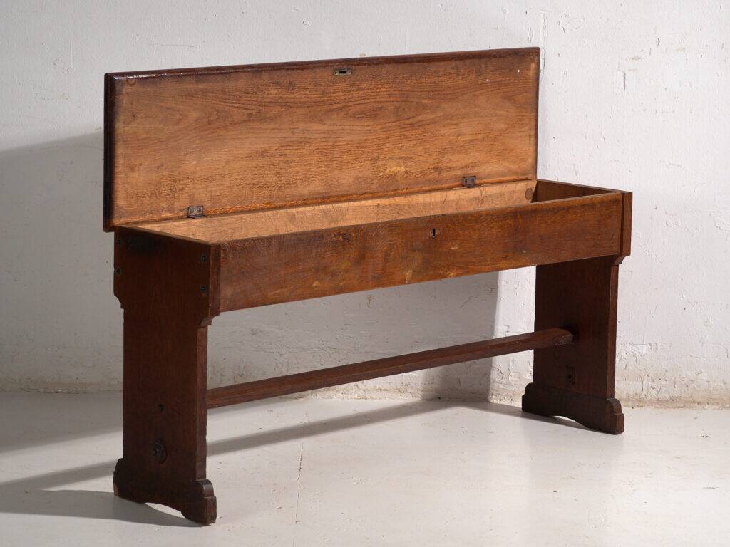 Antique organ bench with drawer in oak – Central Europe, circa 1920
